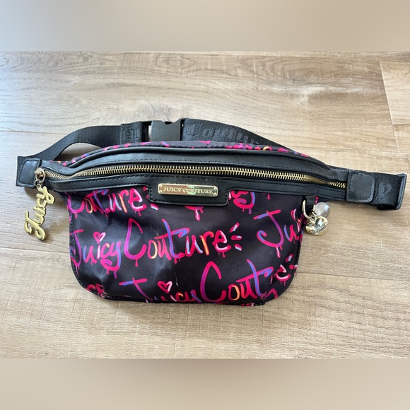 Juicy Couture Handbags - Juicy Couture Black and Pink Crossbody Bag